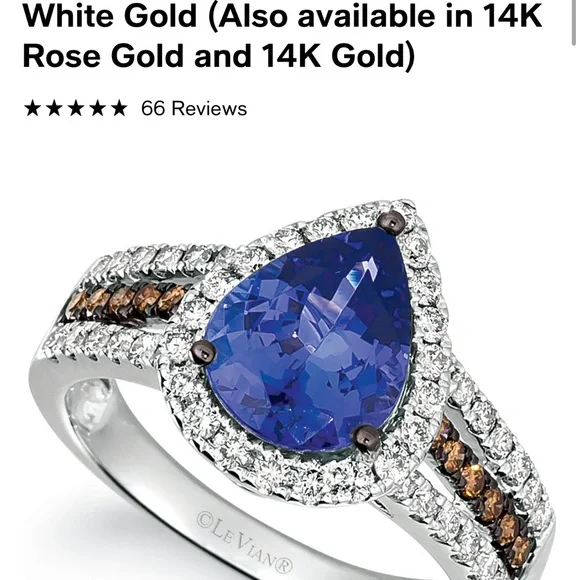 14K White Gold Blueberry Tanzanite Ring - Picture 10 of 16